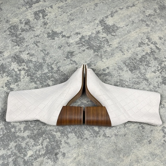 Kelsi Dagger Macey Stretch Diamond Knit Sock Boot Vanilla White Open Toe Sz 9 - Picture 9 of 14